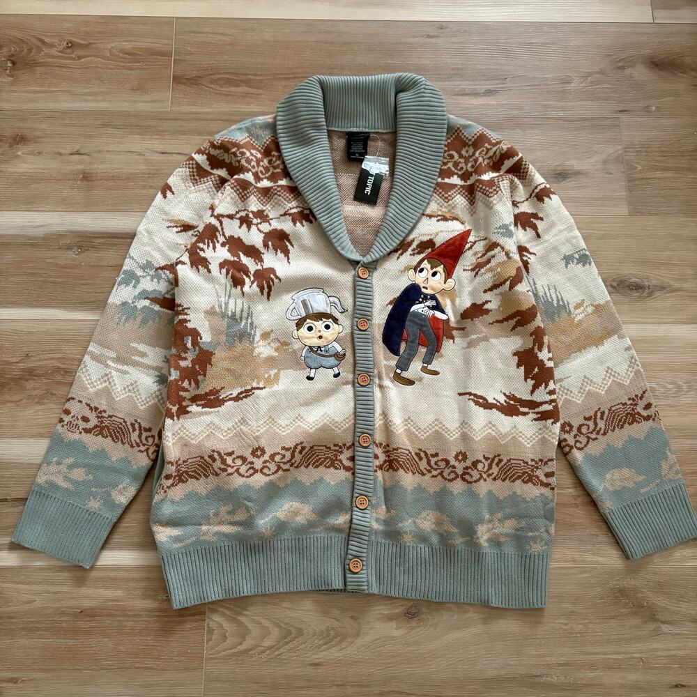 Over The Garden Wall Wirt & Greg Leaves Collared Cardigan XL